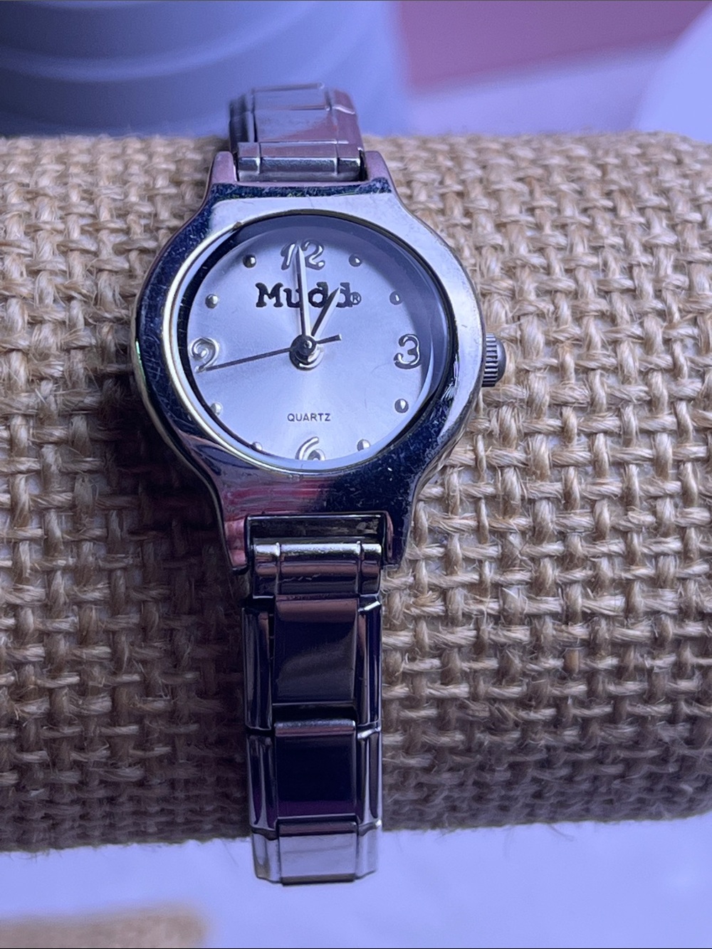 Mudd Ladies Silver Tone Quartz Watch 22mm New Battery